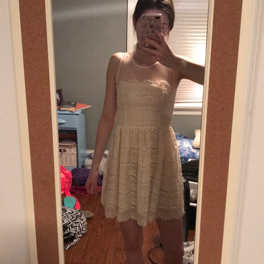 creme lace dress